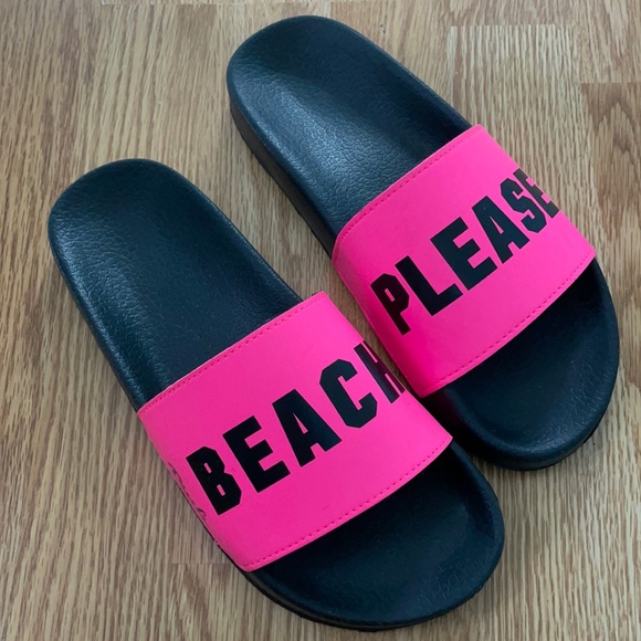 PINK Victoria's Secret Shoes - Pink Victoria’s Secret BEACH PLEASE slides
